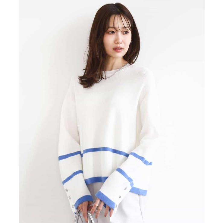 配色ライン片畦編みニット/洗える | MK MICHEL KLEIN | 詳細画像35 