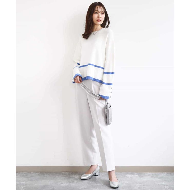 配色ライン片畦編みニット/洗える | MK MICHEL KLEIN | 詳細画像37 