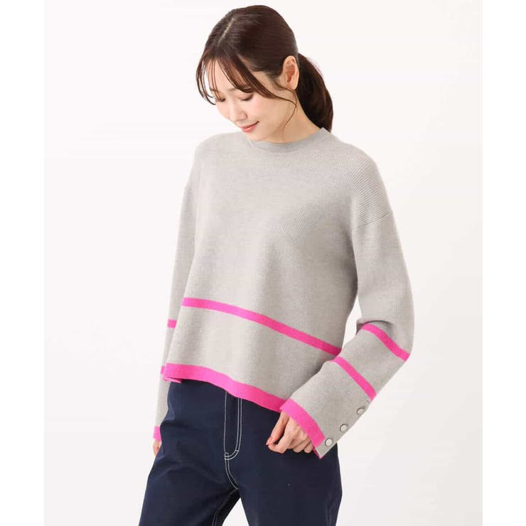 配色ライン片畦編みニット/洗える | MK MICHEL KLEIN | 詳細画像39 