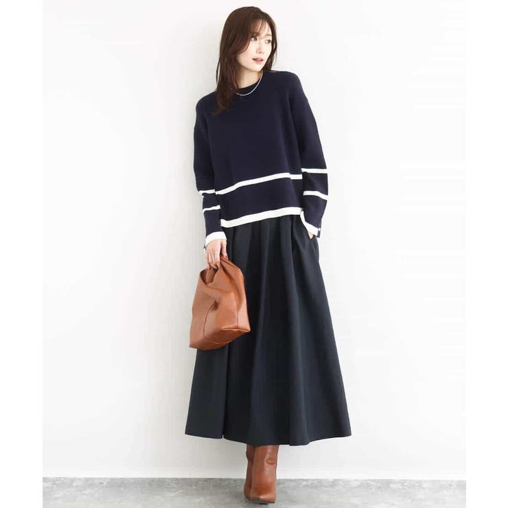 配色ライン片畦編みニット/洗える | MK MICHEL KLEIN | 詳細画像4 