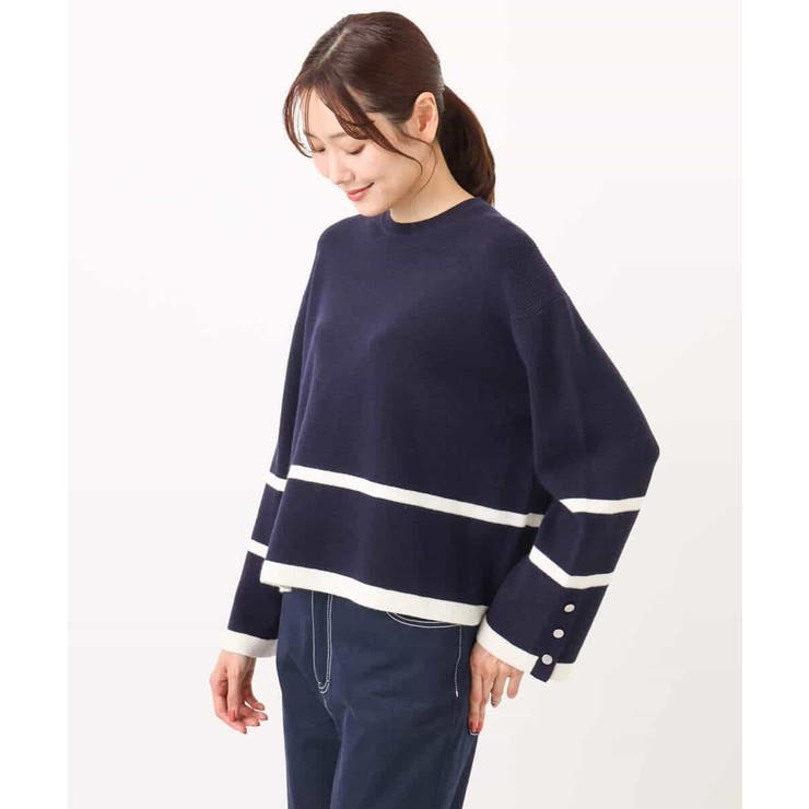 配色ライン片畦編みニット/洗える | MK MICHEL KLEIN | 詳細画像46 