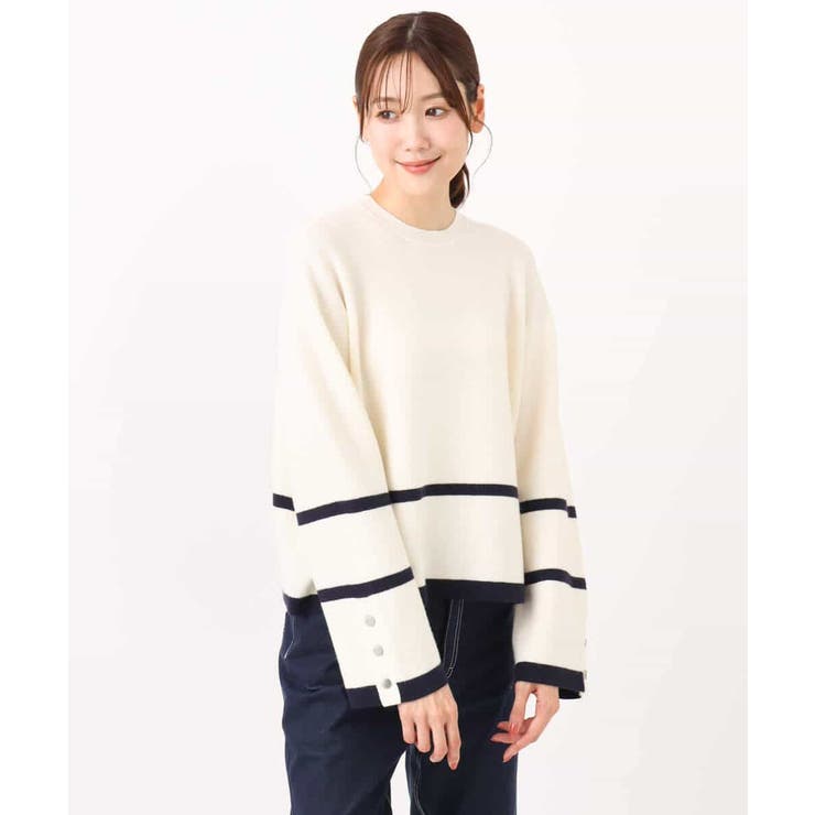 配色ライン片畦編みニット/洗える | MK MICHEL KLEIN | 詳細画像48 