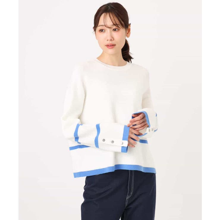 配色ライン片畦編みニット/洗える | MK MICHEL KLEIN | 詳細画像50 