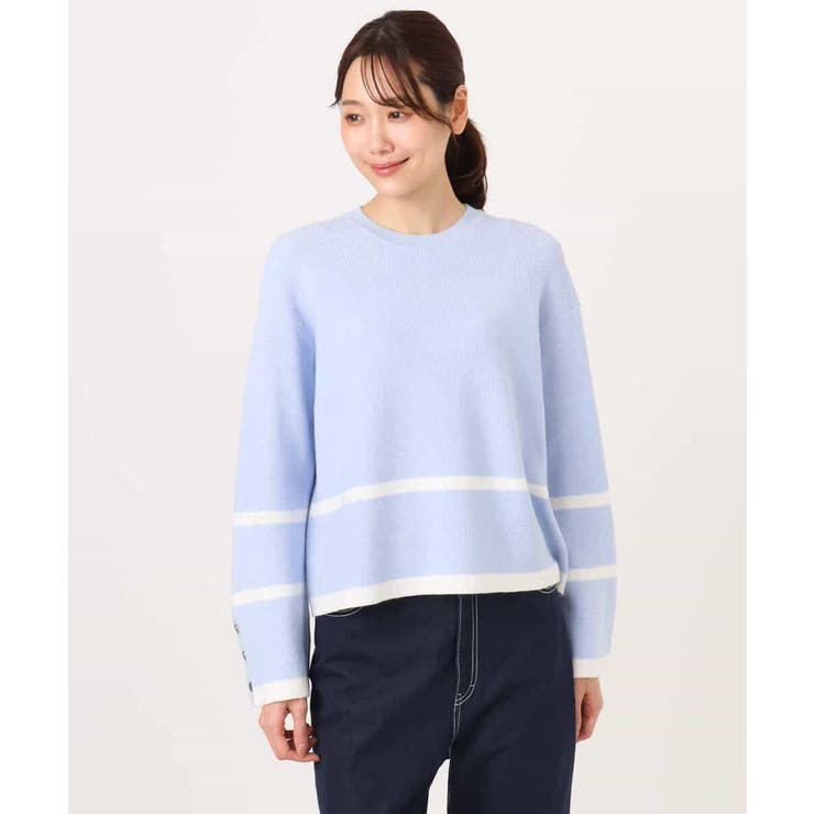 配色ライン片畦編みニット/洗える | MK MICHEL KLEIN | 詳細画像52 