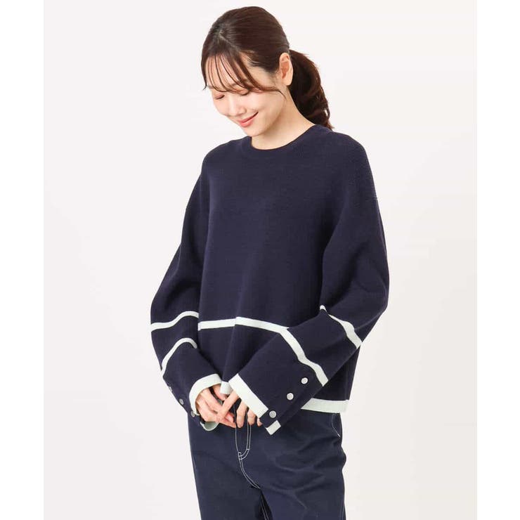 配色ライン片畦編みニット/洗える | MK MICHEL KLEIN | 詳細画像54 