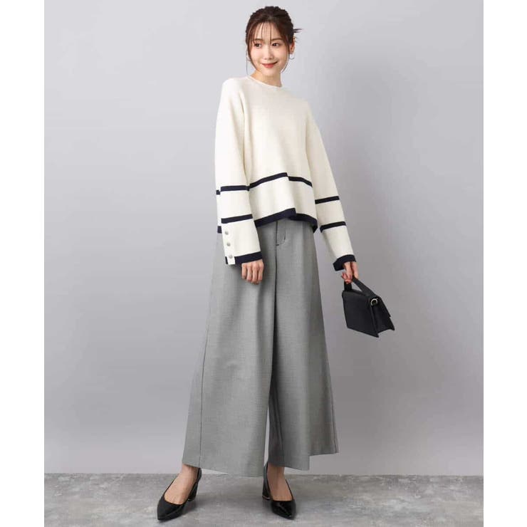 配色ライン片畦編みニット/洗える | MK MICHEL KLEIN | 詳細画像8 