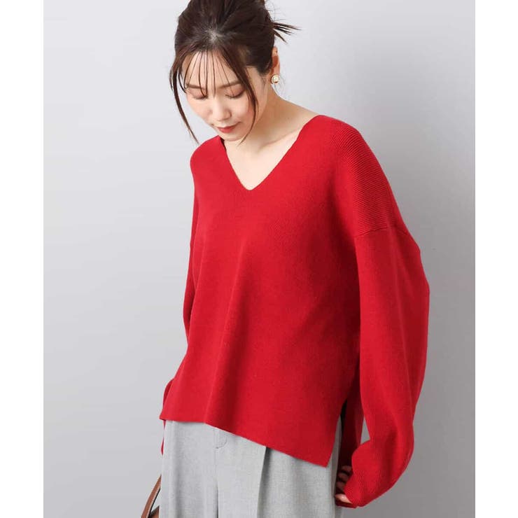 片畦編みVネックニット/洗える | MK MICHEL KLEIN | 詳細画像25 