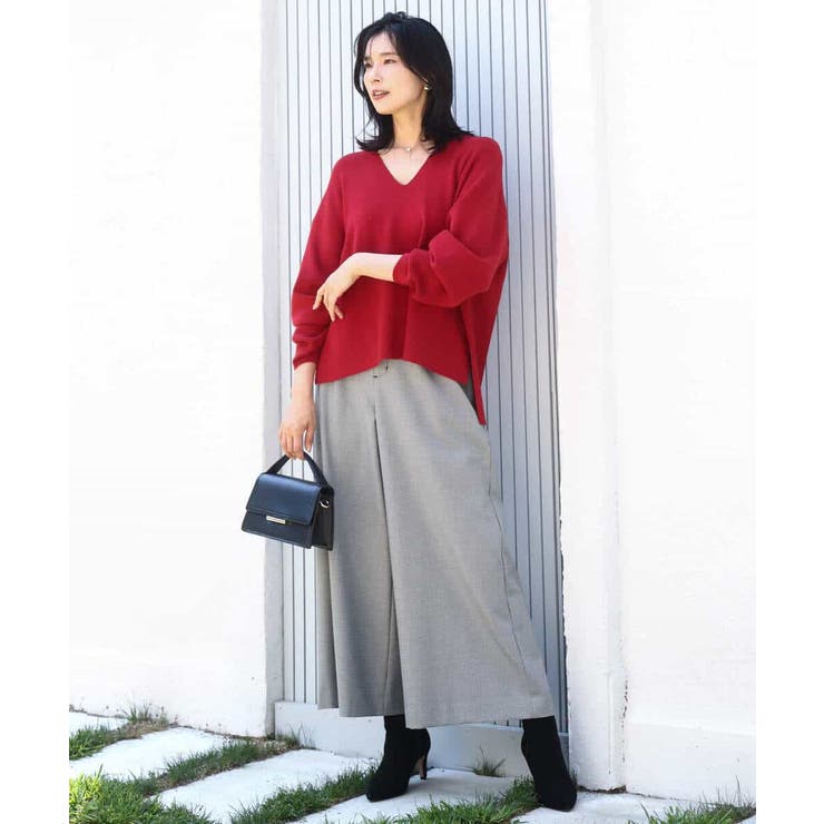 片畦編みVネックニット/洗える | MK MICHEL KLEIN | 詳細画像32 