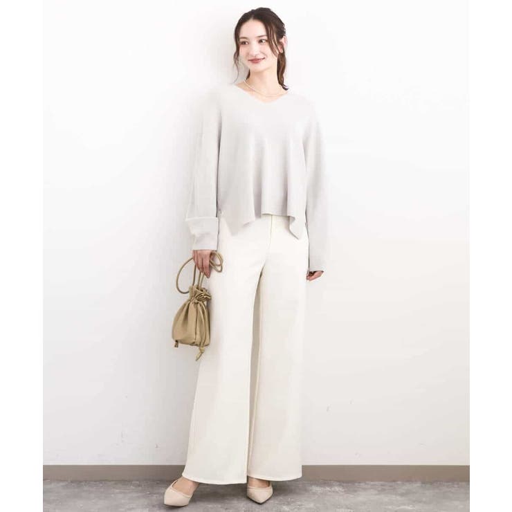 片畦編みVネックニット/洗える | MK MICHEL KLEIN | 詳細画像34 