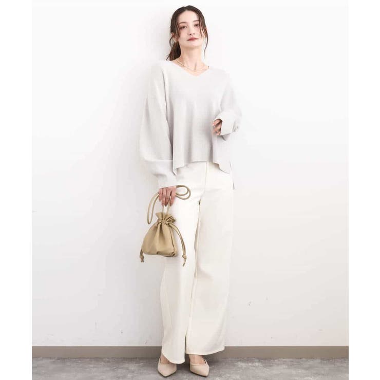 片畦編みVネックニット/洗える | MK MICHEL KLEIN | 詳細画像35 