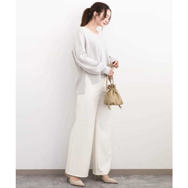 片畦編みVネックニット/洗える | MK MICHEL KLEIN | 詳細画像37 