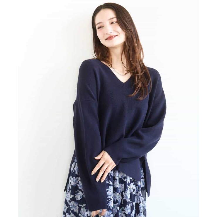 片畦編みVネックニット/洗える | MK MICHEL KLEIN | 詳細画像38 