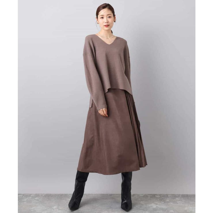 片畦編みVネックニット/洗える | MK MICHEL KLEIN | 詳細画像4 