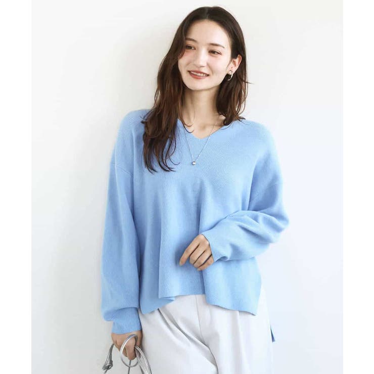 片畦編みVネックニット/洗える | MK MICHEL KLEIN | 詳細画像42 