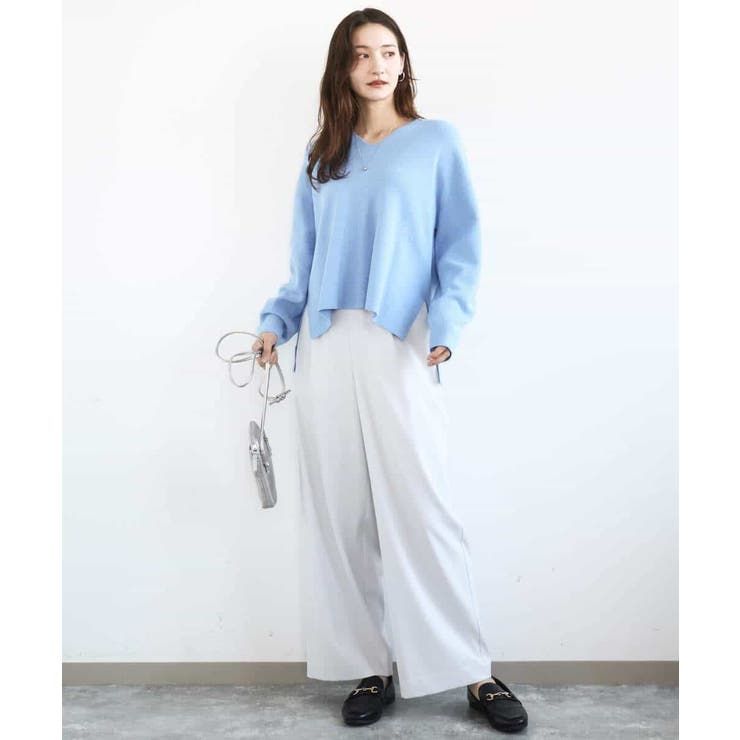 片畦編みVネックニット/洗える | MK MICHEL KLEIN | 詳細画像43 