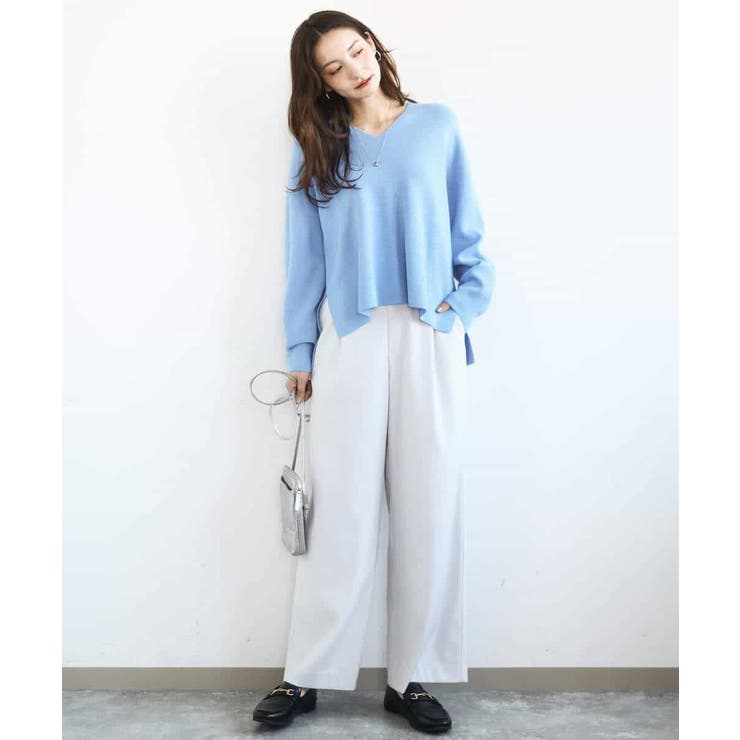 片畦編みVネックニット/洗える | MK MICHEL KLEIN | 詳細画像45 