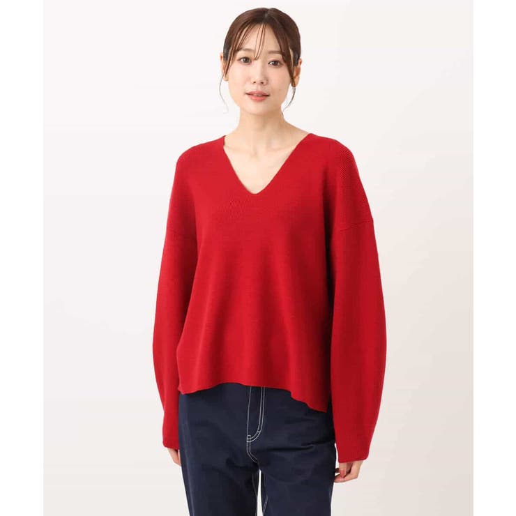 片畦編みVネックニット/洗える | MK MICHEL KLEIN | 詳細画像46 