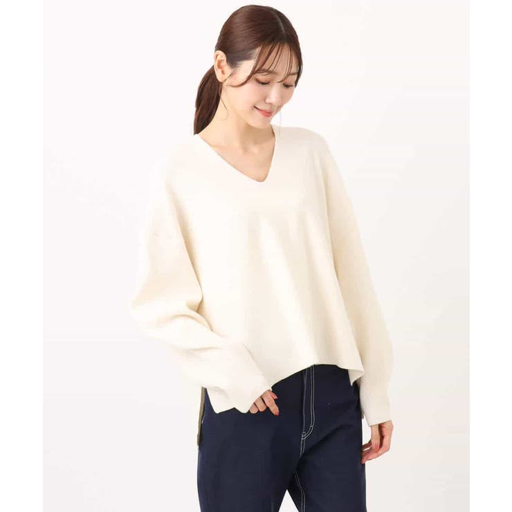 片畦編みVネックニット/洗える | MK MICHEL KLEIN | 詳細画像53 