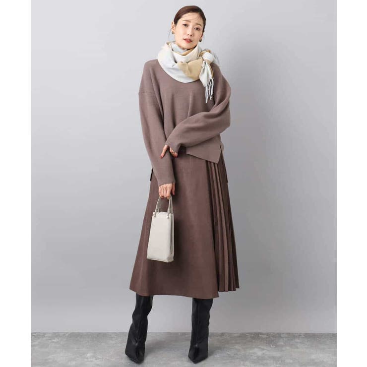 片畦編みVネックニット/洗える | MK MICHEL KLEIN | 詳細画像6 