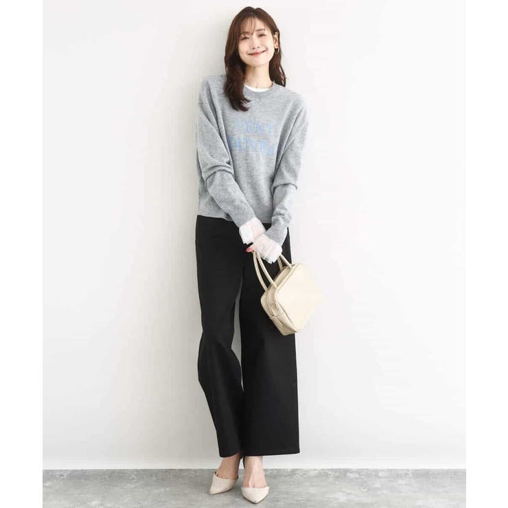 ロゴ入りウール混ニット/前後2way/洗える | MK MICHEL KLEIN | 詳細画像3 