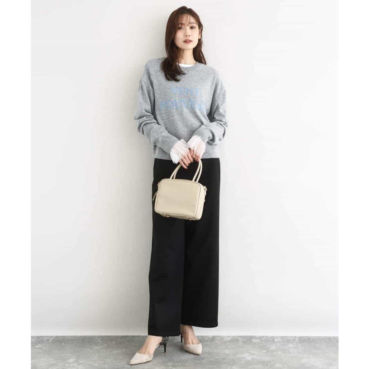 ロゴ入りウール混ニット/前後2way/洗える | MK MICHEL KLEIN | 詳細画像4 