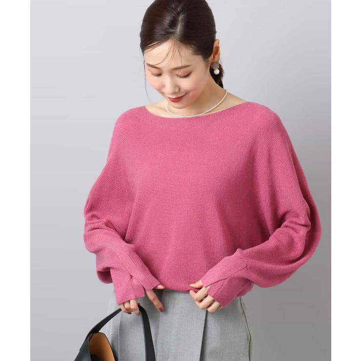 ラメ入りドルマンスリーブ畦編みニット/洗える | MK MICHEL KLEIN | 詳細画像2 