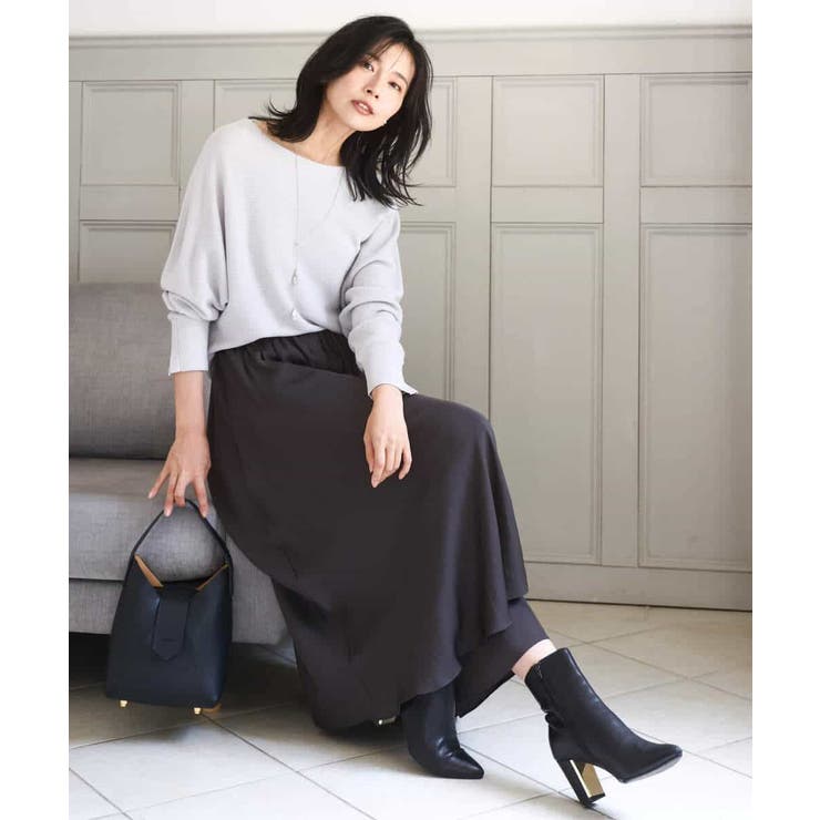 ラメ入りドルマンスリーブ畦編みニット/洗える | MK MICHEL KLEIN | 詳細画像26 