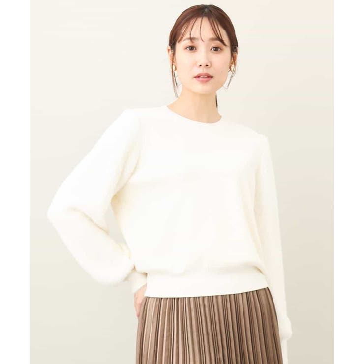 シャギースリーブニットプルオーバー/洗える[品番：ITKW0019637]｜MK