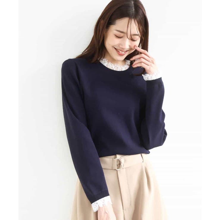 レースデザインコンパクトニット/洗える | MK MICHEL KLEIN | 詳細画像2 