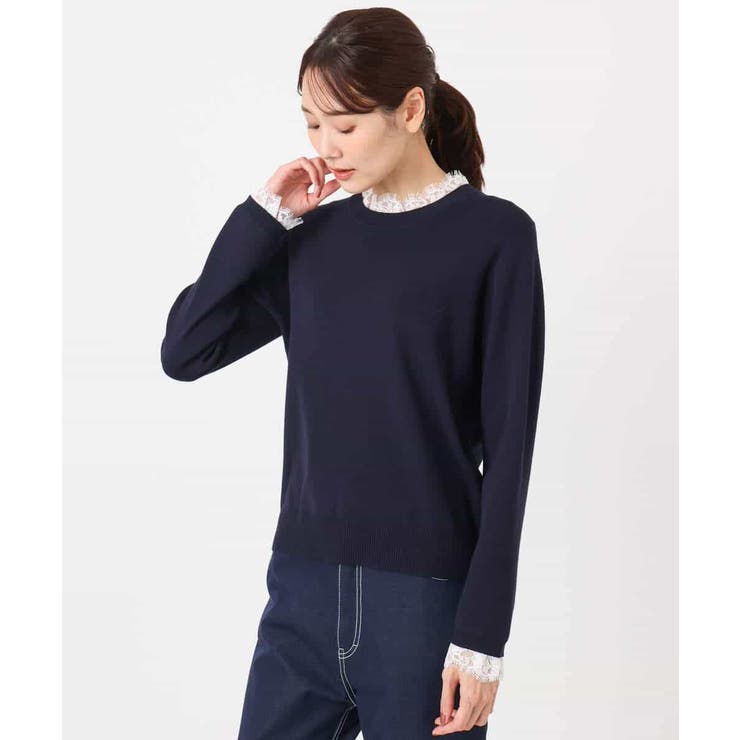 レースデザインコンパクトニット/洗える | MK MICHEL KLEIN | 詳細画像31 