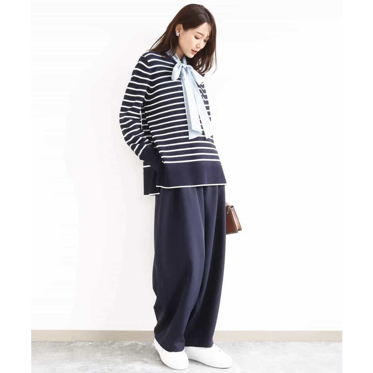 柄編みボーダーニット | MK MICHEL KLEIN | 詳細画像10 