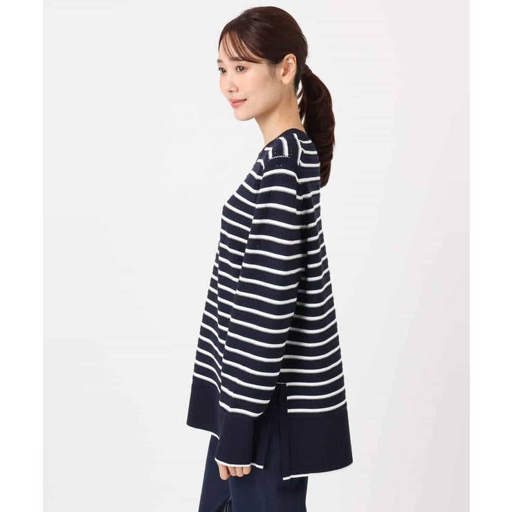 柄編みボーダーニット | MK MICHEL KLEIN | 詳細画像13 