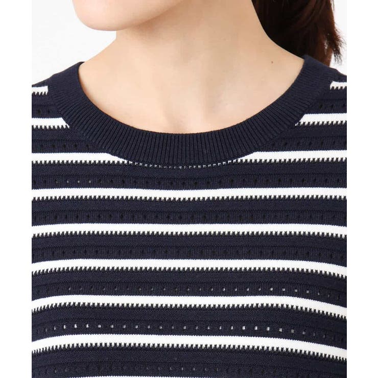 柄編みボーダーニット | MK MICHEL KLEIN | 詳細画像15 