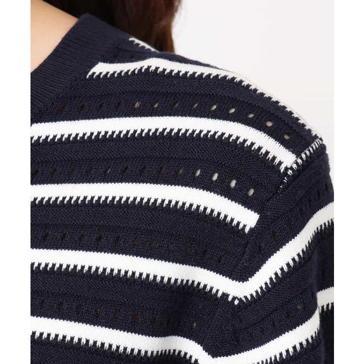 柄編みボーダーニット | MK MICHEL KLEIN | 詳細画像16 