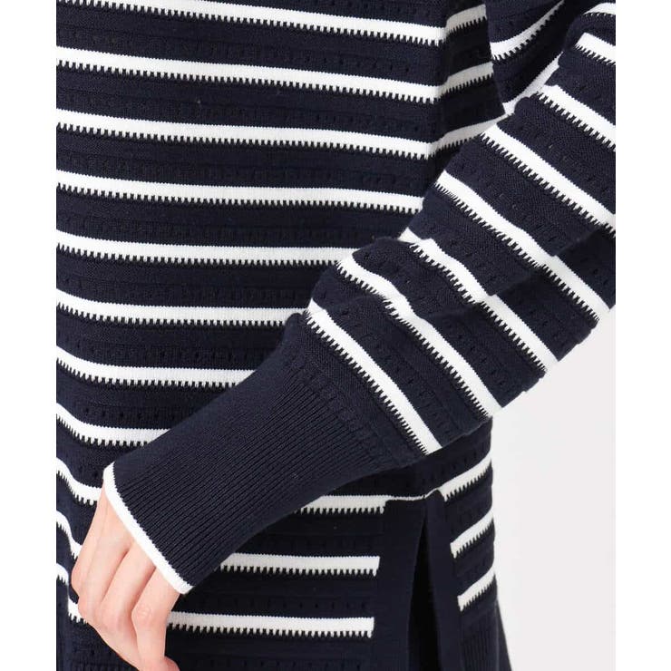 柄編みボーダーニット | MK MICHEL KLEIN | 詳細画像17 