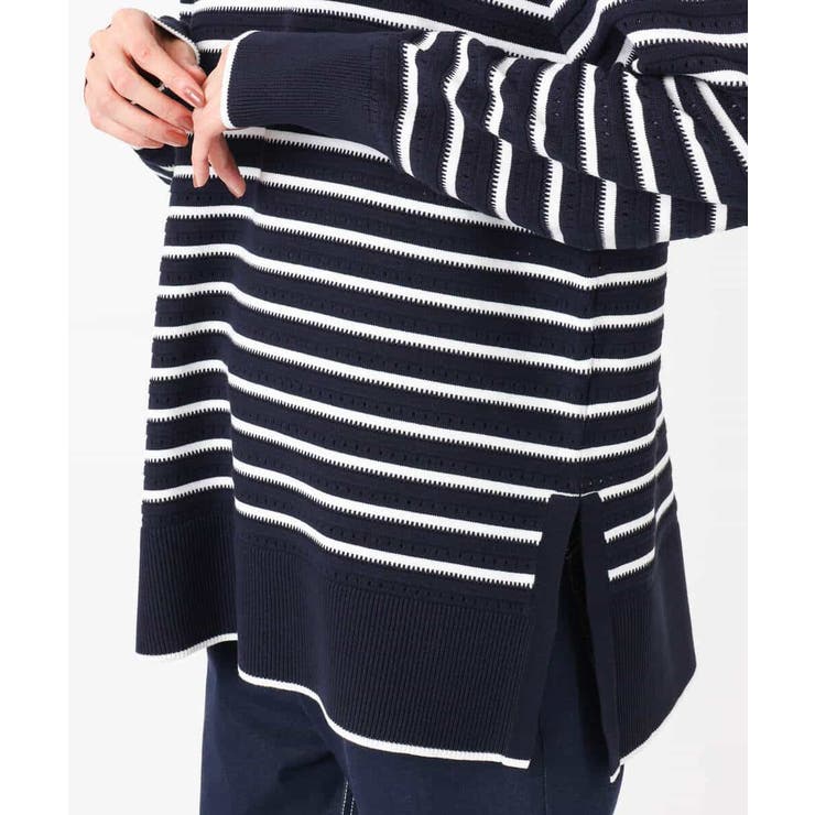 柄編みボーダーニット | MK MICHEL KLEIN | 詳細画像18 