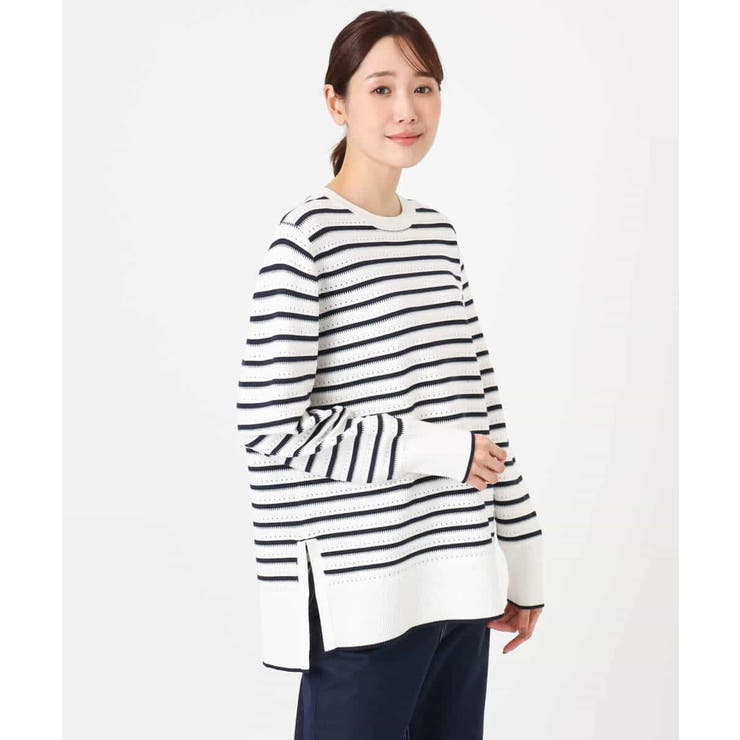 柄編みボーダーニット | MK MICHEL KLEIN | 詳細画像20 