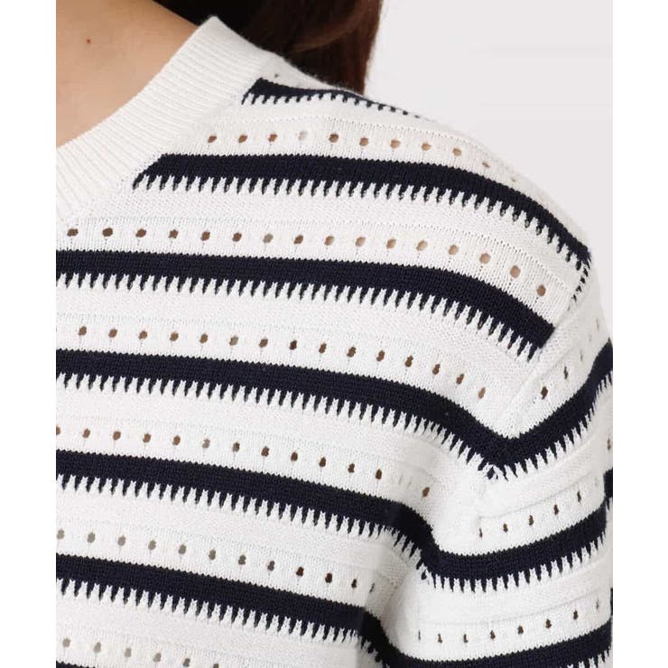 柄編みボーダーニット | MK MICHEL KLEIN | 詳細画像21 