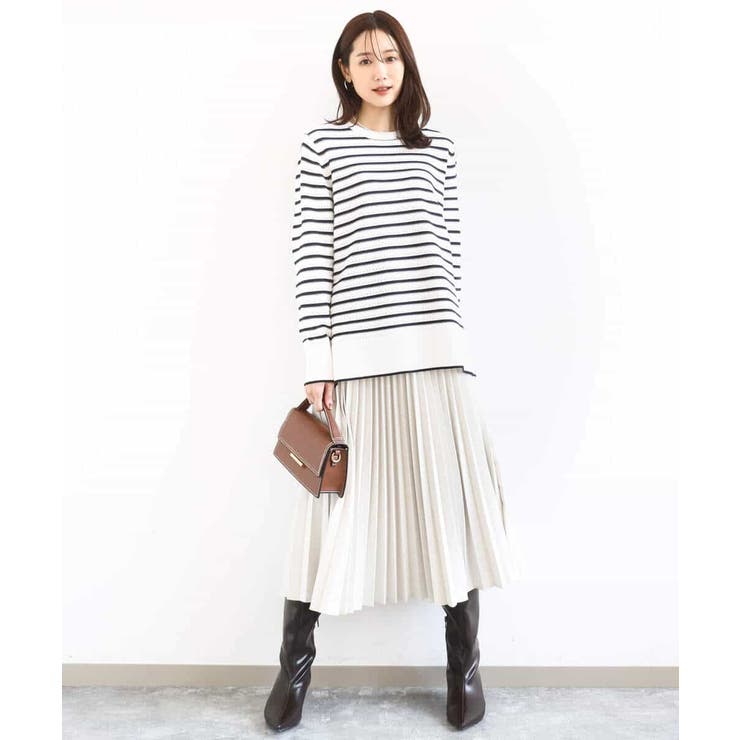 柄編みボーダーニット | MK MICHEL KLEIN | 詳細画像4 