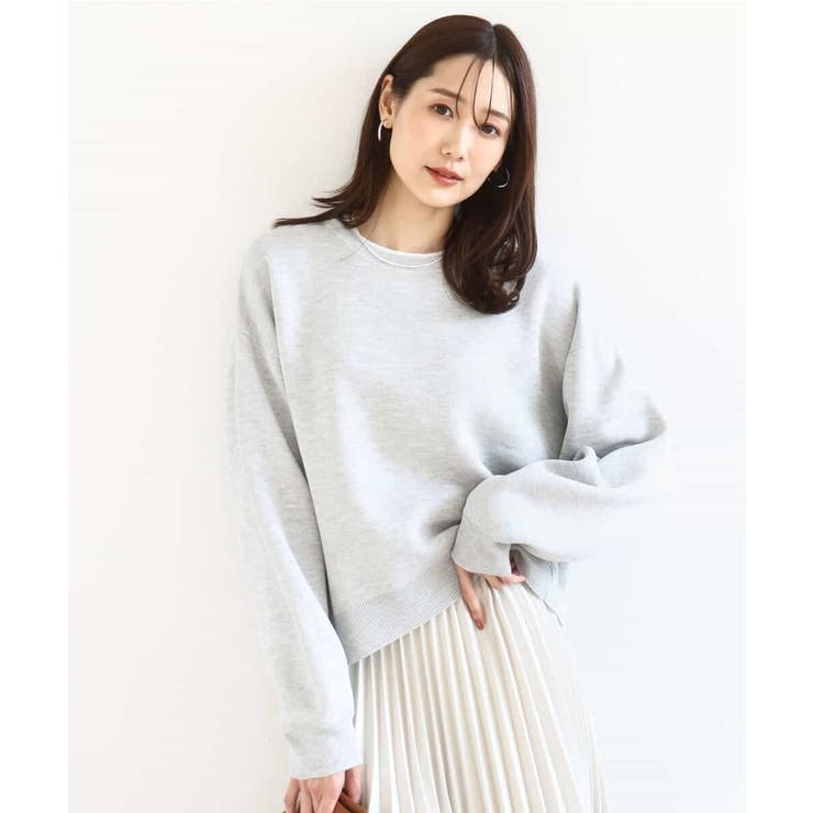 スウェットライククルーネックニット/洗える | MK MICHEL KLEIN | 詳細画像1 