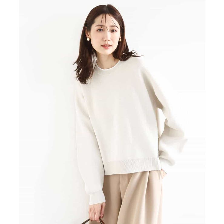 スウェットライククルーネックニット/洗える | MK MICHEL KLEIN | 詳細画像2 