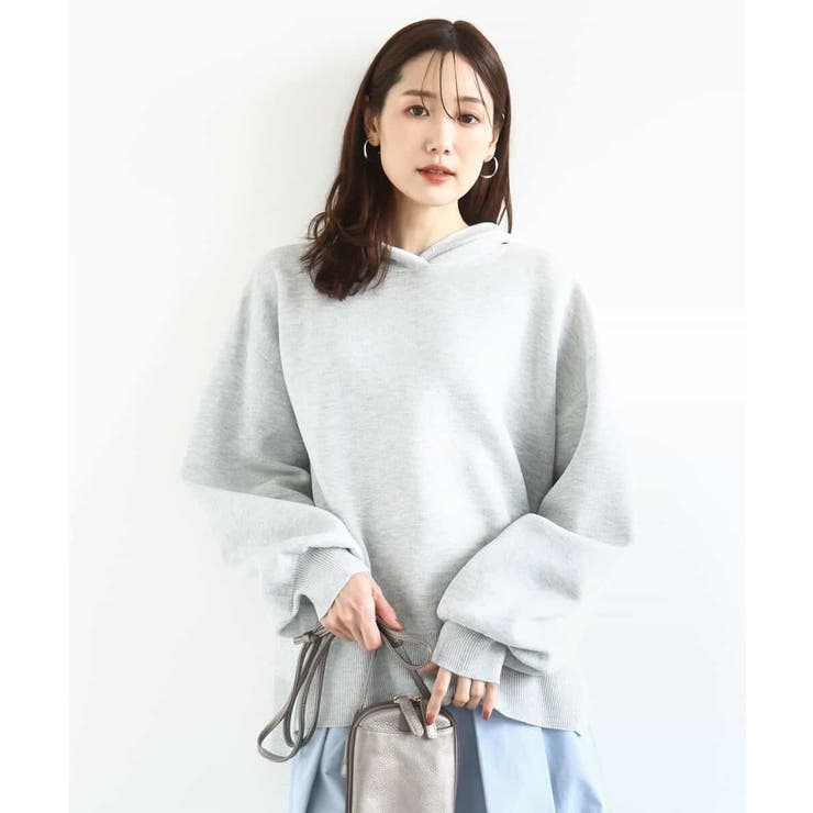 グレー | スウェットライクニットフーディー/洗える | MK MICHEL KLEIN