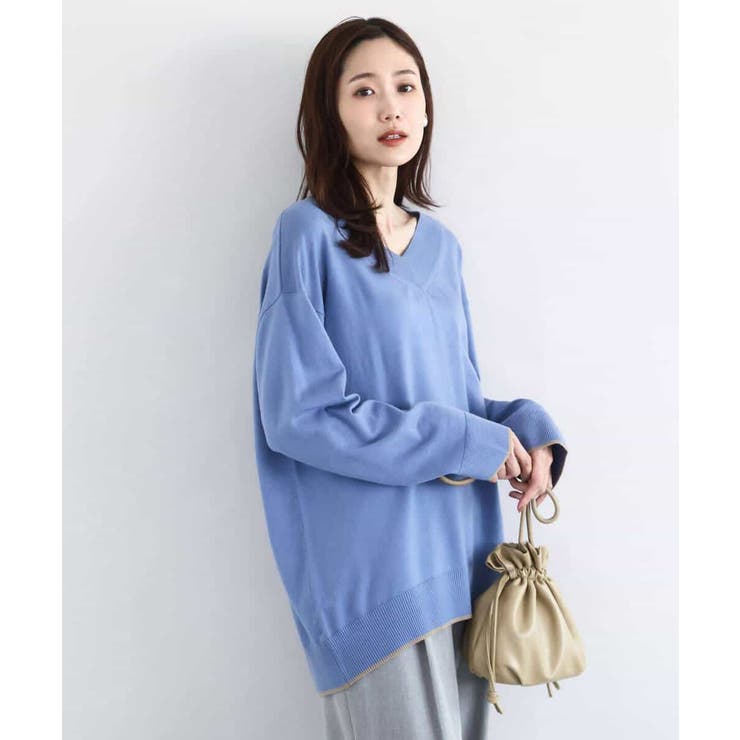 配色ラインVネックニット/洗える | MK MICHEL KLEIN | 詳細画像10 