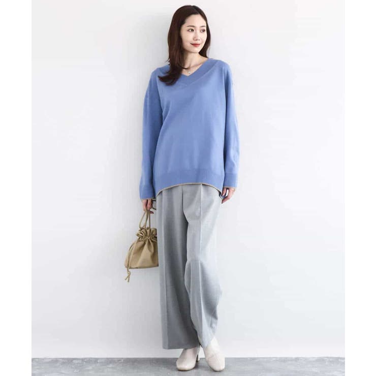 配色ラインVネックニット/洗える | MK MICHEL KLEIN | 詳細画像11 