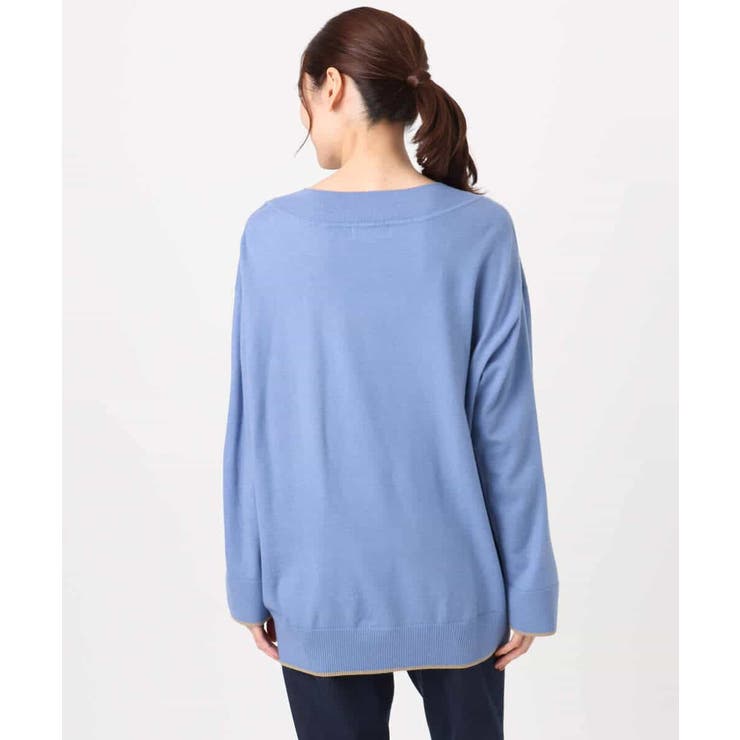 配色ラインVネックニット/洗える | MK MICHEL KLEIN | 詳細画像16 