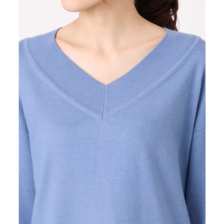 配色ラインVネックニット/洗える | MK MICHEL KLEIN | 詳細画像17 