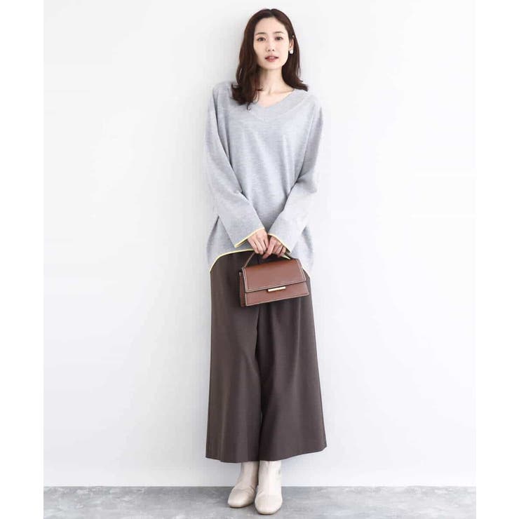 配色ラインVネックニット/洗える | MK MICHEL KLEIN | 詳細画像7 