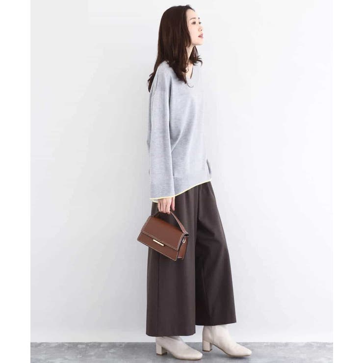 配色ラインVネックニット/洗える | MK MICHEL KLEIN | 詳細画像8 