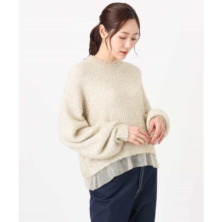 ミニフリルデザインキラキラニット/洗える | MK MICHEL KLEIN | 詳細画像18 