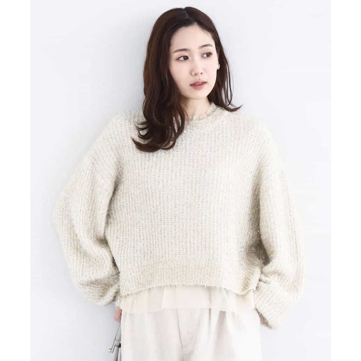 ミニフリルデザインキラキラニット/洗える | MK MICHEL KLEIN | 詳細画像2 